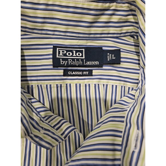 Men's Polo Ralph Lauren Classic Fit Striped Button Down Shirt  Large Cotton - Picture 3 of 7